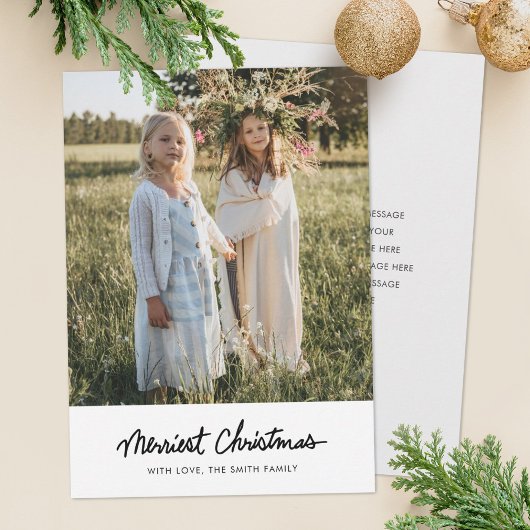 Eenvoudige minimalistische kerstfeestkaart feestdagenkaart