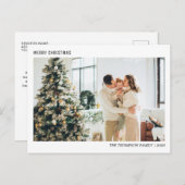 Eenvoudige minimalistische kerstfoto feestdagenkaart (Voorkant / Achterkant)