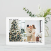 Eenvoudige minimalistische kerstfoto feestdagenkaart (Staand voorkant)