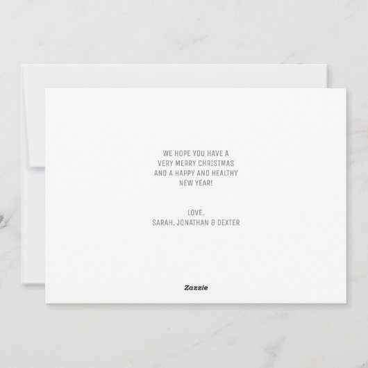 Eenvoudige minimalistische kerstfoto feestdagenkaart (Achterkant)