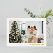 Eenvoudige minimalistische kerstfoto folie feestdagenkaart (Staand Voorkant)