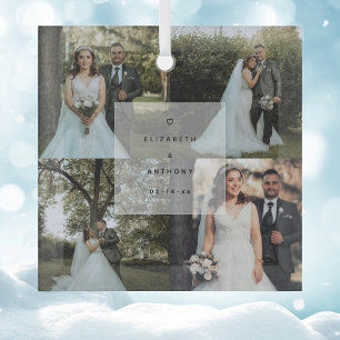 Eenvoudige, minimalistische kerstfoto voor eerste  glas ornament