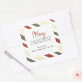 Eenvoudige minimalistische kerstnaam vierkante sticker (Envelop)