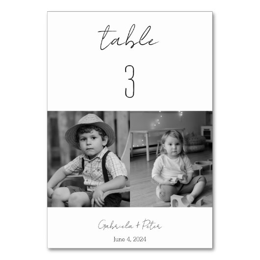 Eenvoudige minimalistische kindertijd foto bruilof kaart (Voorkant)