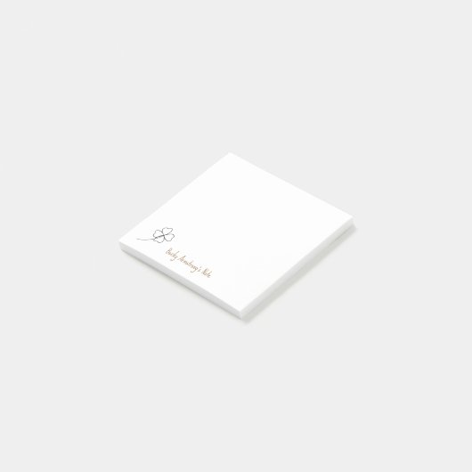 Eenvoudige minimalistische klap met vier bladzijde post-it® notes (Schuin)