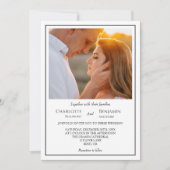 Eenvoudige minimalistische klassieke foto bruiloft kaart (Voorkant)