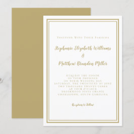 Eenvoudige Minimalistische Klassieke Gouden Witte Kaart