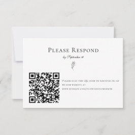 Eenvoudige minimalistische klassieke legante moder RSVP kaartje