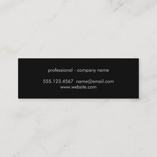 eenvoudige, minimalistische kleurrijke groene text mini visitekaartje (Achterkant)