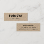 Eenvoudige minimalistische Kraft kapperszaak Mini Visitekaartje (Voorkant / Achterkant)