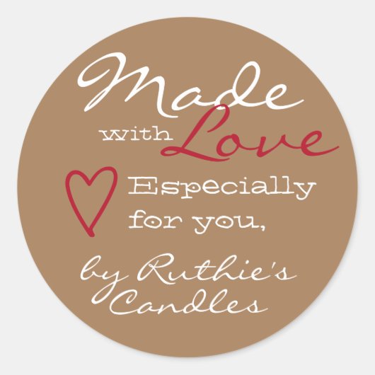 Eenvoudige minimalistische laptop met liefdeshars  ronde sticker (Voorkant)