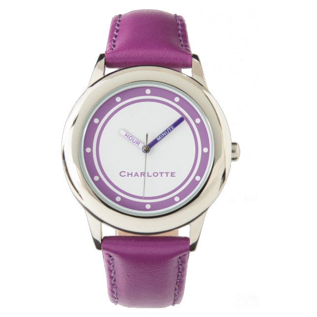 Eenvoudige minimalistische Lavender Modern Chic Cu Horloge (Voorkant)