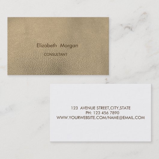 Eenvoudige minimalistische lederen blik visitekaartje (Voorkant / Achterkant)