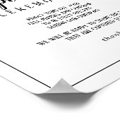 Eenvoudige minimalistische Lijst bruiloft unplugge Poster (Hoek)