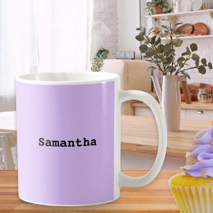 Eenvoudige minimalistische Lila naam Koffiemok