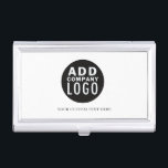 Eenvoudige minimalistische Logo hier | Visitekaarthouder<br><div class="desc">Dit visitekaartjes hoesje heeft een eenvoudige logo-sjabloon en een aangepaste tekstlijn. Verwissel de logo voor elke logo naar keuze en vervang de tekstregel door een door u gekozen tekst. #yourlogohere #zazzlemade</div>