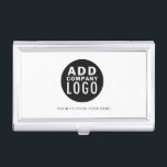 Eenvoudige minimalistische Logo hier | Visitekaarthouder<br><div class="desc">Dit visitekaartjes hoesje heeft een eenvoudige logo-sjabloon en een aangepaste tekstlijn. Verwissel de logo voor elke logo naar keuze en vervang de tekstregel door een door u gekozen tekst. #yourlogohere #zazzlemade</div>