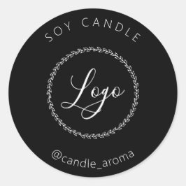 Eenvoudige Minimalistische Logo Kaars Verpakking Z Ronde Sticker