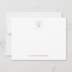 Eenvoudige minimalistische Logo naam Gold Type Notitiekaartje