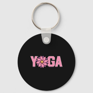 Eenvoudige Minimalistische Lotus Bloem Yoga Sleutelhanger