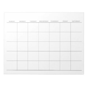 Eenvoudige minimalistische maandelijkse planner notitieblok