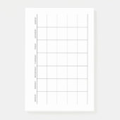 Eenvoudige minimalistische maandelijkse planner post-it® notes (Voorkant)