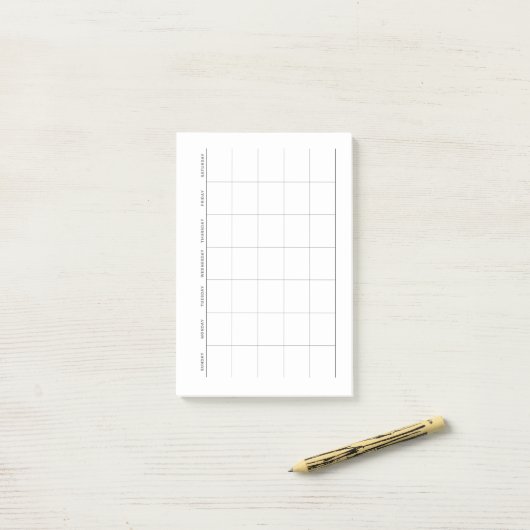 Eenvoudige minimalistische maandelijkse planner post-it® notes (Op bureau)