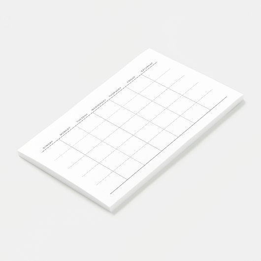 Eenvoudige minimalistische maandelijkse planner post-it® notes (Schuin)