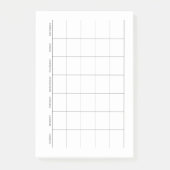 Eenvoudige minimalistische maandelijkse planner post-it® notes (Voorkant)