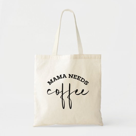 Eenvoudige minimalistische mama heeft koffie Canva Tote Bag (Voorkant)