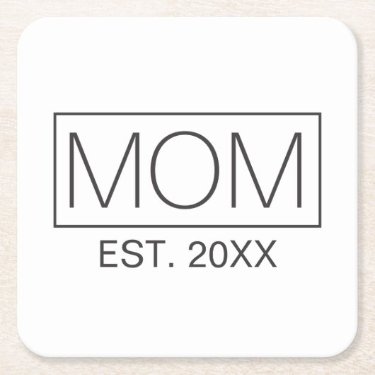 Eenvoudige minimalistische mams Typografie | Onder Kartonnen Onderzetters (Voorkant)