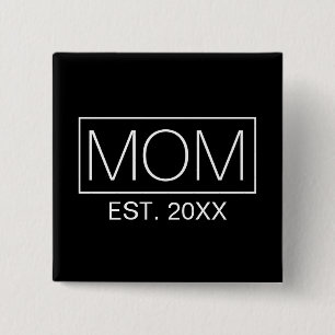 Eenvoudige minimalistische mams Typografie Pin-B Vierkante Button 5,1 Cm