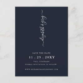 Eenvoudige minimalistische marine bespaart de datu aankondigingskaart