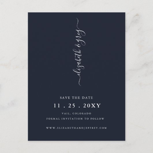 Eenvoudige minimalistische marine bespaart de datu aankondigingskaart (Voorkant)