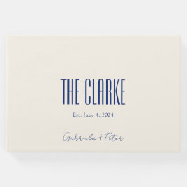 Eenvoudige minimalistische marine blauw moderne br gastenboek