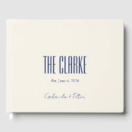 Eenvoudige minimalistische marine blauw moderne br gastenboek