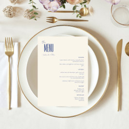 Eenvoudige minimalistische marine blauw moderne br menu