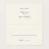 Eenvoudige minimalistische marine blauwe bruiloft  kaart (Buitenkant ongevouwen)