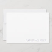 Eenvoudige minimalistische marine blauwe correspon notitiekaartje (Voorkant)