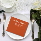 Eenvoudige minimalistische marineblauw Sinaasappel All In One Uitnodiging