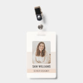 Eenvoudige Minimalistische Medewerker Personeels-I Badge (Voorzijde met clip)