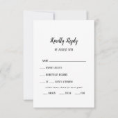 Eenvoudige minimalistische menu keuze bruiloft RSV (Voorkant)