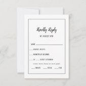 Eenvoudige minimalistische menu keuze Lijst RSVP-k (Voorkant)