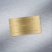 Eenvoudige minimalistische metallic gouden achterg magnetisch visitekaartje (Voorbeeld)