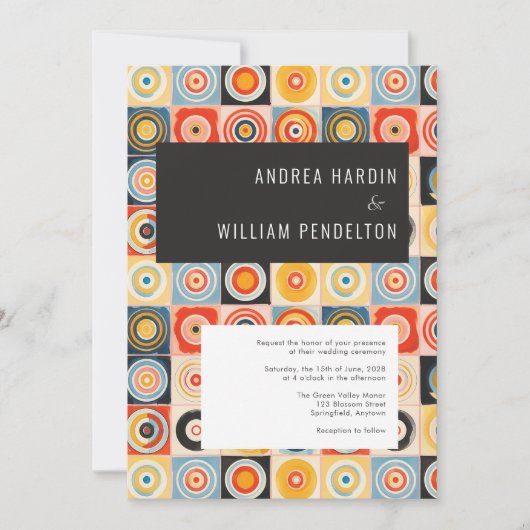 Eenvoudige minimalistische Mid Century Modern Wedd Kaart (Voorkant)