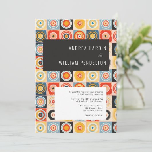 Eenvoudige minimalistische Mid Century Modern Wedd Kaart (Staand voorkant)