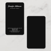 Eenvoudige minimalistische minimalistische zwarte visitekaartje (Voorkant / Achterkant)