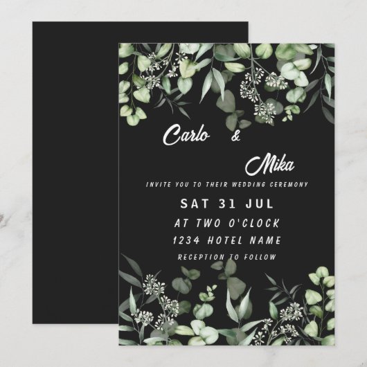 Eenvoudige minimalistische mint groene bruiloft we kaart (Voorkant / Achterkant)