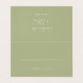 Eenvoudige minimalistische mintgroene trouwplaatsk kaart (Buitenkant ongevouwen)