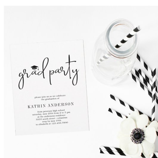 Eenvoudige Minimalistische Moderne Afstudeeruitnod Kaart